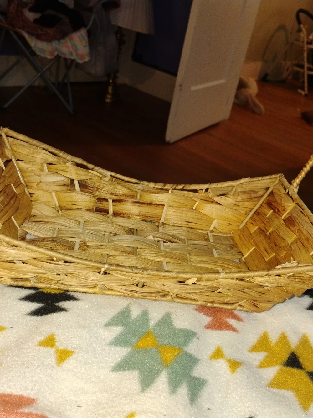 Handwoven Natural Seagrass Basket Tray - Natural